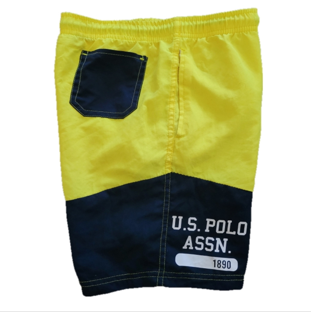 U.S. Polo Assn. Kids Two-Tone Yellow and Black Shorts Size Large